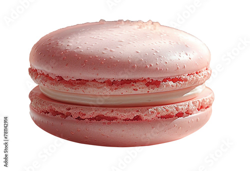 pink macaron close-up, french dessert