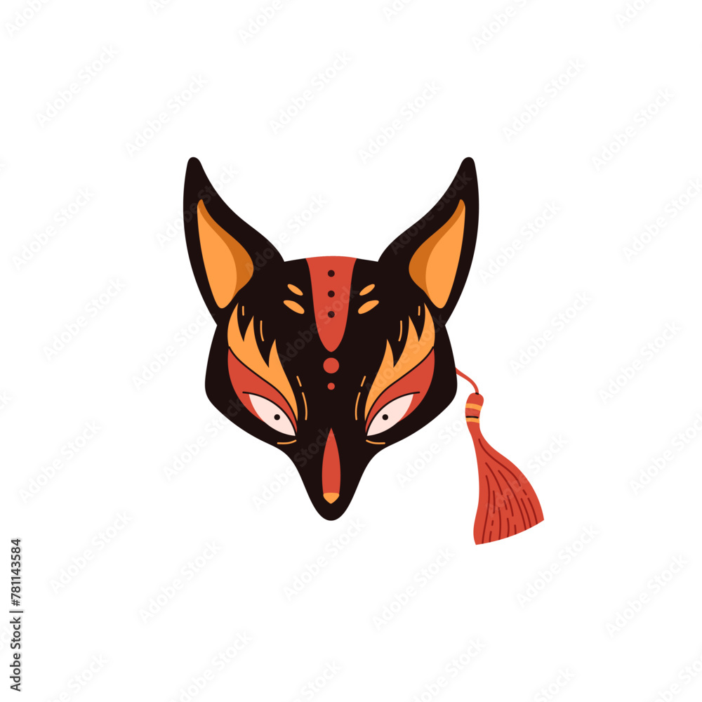 Kabuki-inspired fox mask vector illustration Kabuki-inspired fox mask vector illustration