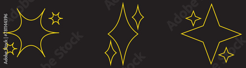 Shine sparkle icon. The set of sparkle stars icon. Set of Twinkle stars. Glittering star vector. Glowing light effect stars and bursts collection.