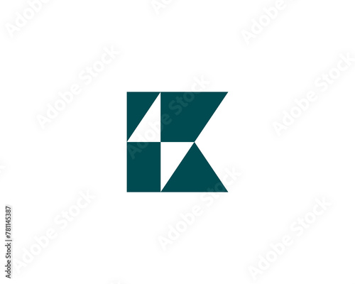 A letter K from abstract geometric shapes and lightning inside. Creative monogram. Free Download A letter K from abstract geometric shapes and lightning inside. Creative monogram. - GFXLoad