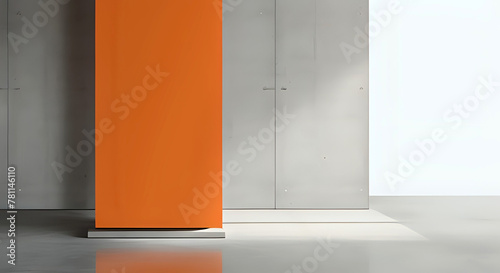 moderner Raum mit orangen Akzenten photo