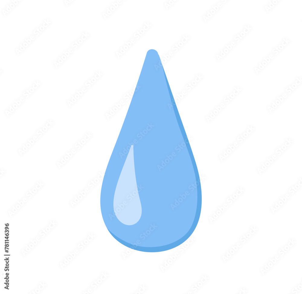 Clean water drop falling. Blue clear raindrop, rain symbol. Wet aqua blob, bubble element dripping down. Waterdrop, pure droplet icon. Flat graphic vector illustration isolated on white background Clean water drop falling. Blue clear raindrop, rain symbol. Wet aqua blob, bubble element dripping down. Waterdrop, pure droplet icon. Flat graphic vector illustration isolated on white background