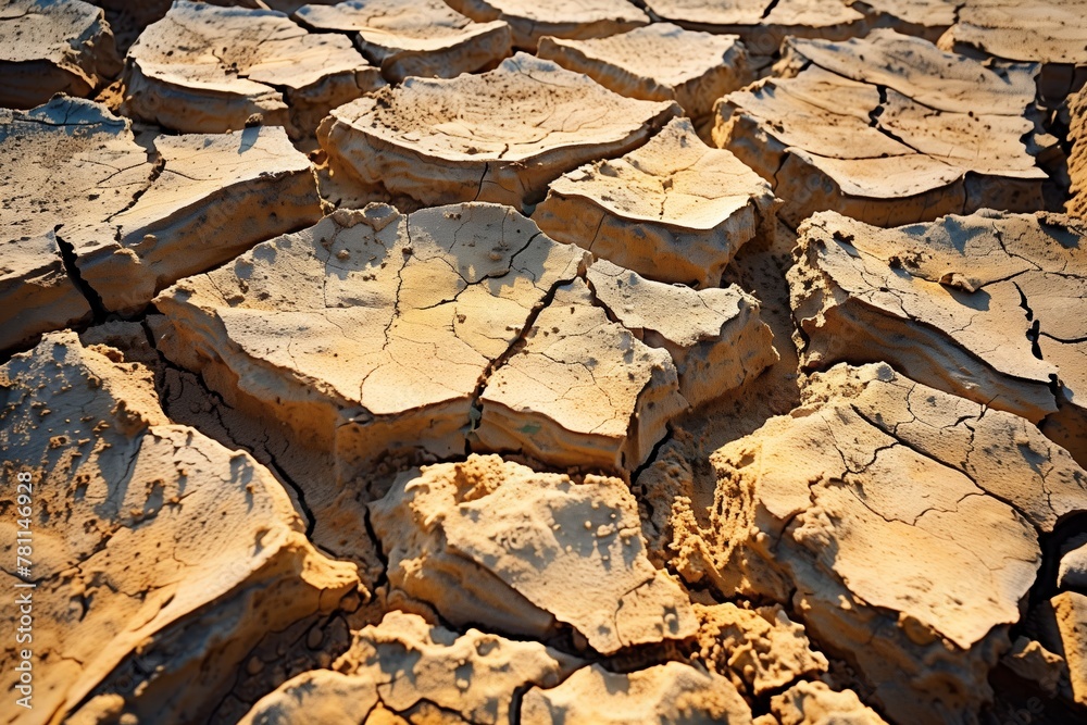 Sunlit cracked earth texture with shadows Sunlit cracked earth texture with shadows