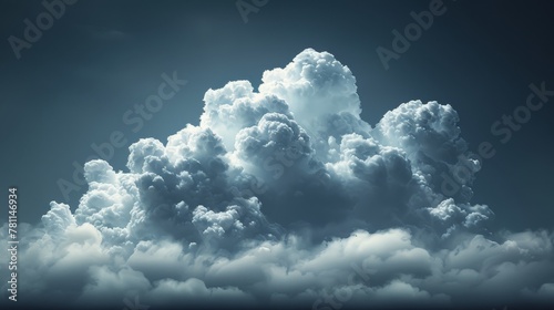 For decoration and covering of a template with a realistic isolated cloud sky. Concept of storm and cloudscape. photo