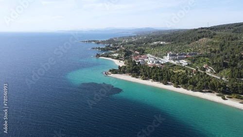 Amazing view of Sithonia coastline near Nikitis Beach, Chalkidiki, Central Macedonia, Greece photo