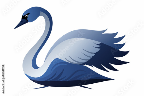 north american trumpeter swan silhouette-vector illustration