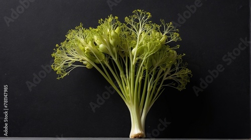 Fennel on a black background.