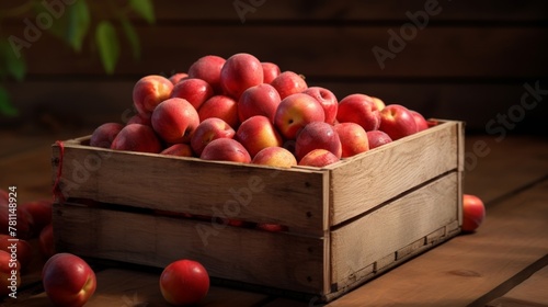 Wooden crate filled with juicy pluots