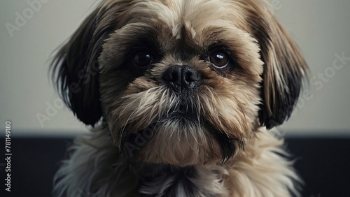 Shih Tzu face close-up, generated using AI image generator. photo