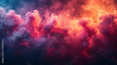 A close-up of atmospheric smoke and a color abstract background.