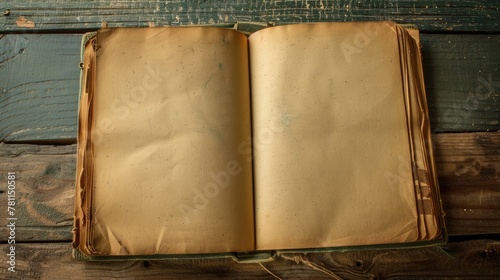 Open vintage notebook. Generative AI