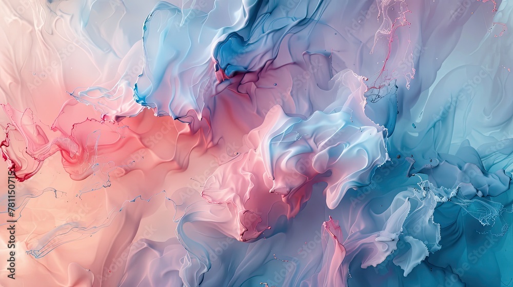 Fototapeta premium Pastel fluid art. Generative AI