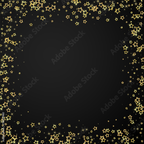 Gold sparkling star confetti.