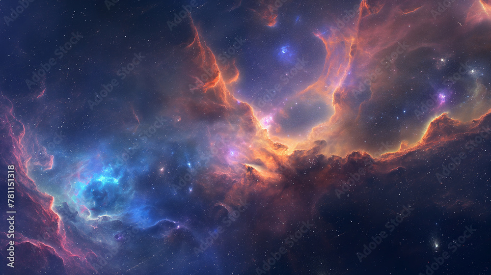 Fototapeta premium A Celestial Canvas: Unveiling the Universe's Romantic Grandeur