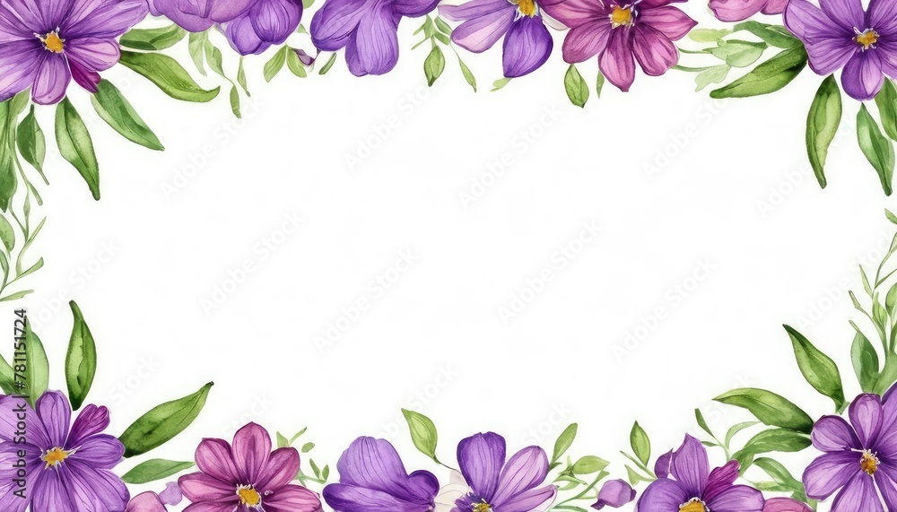 Immerse yourself in beauty with our watercolor purple floral frame mockup