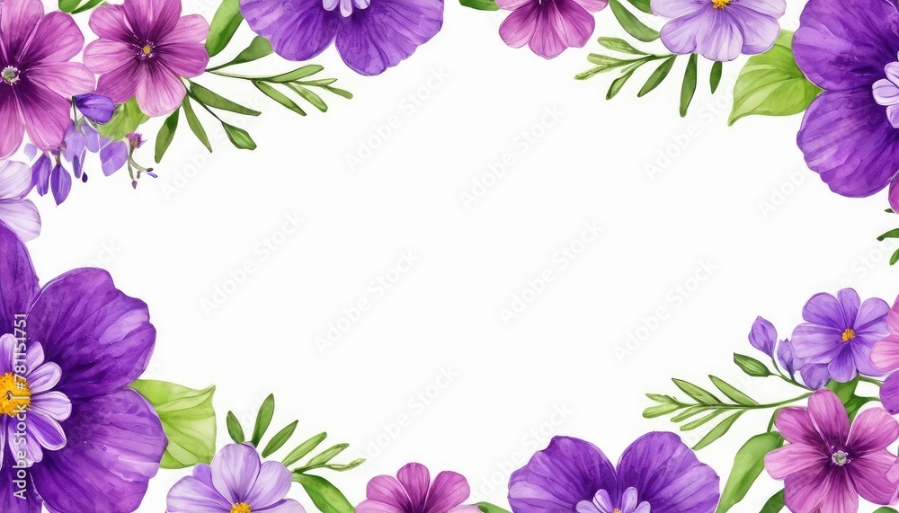 Immerse yourself in beauty with our watercolor purple floral frame mockup Immerse yourself in beauty with our watercolor purple floral frame mockup
