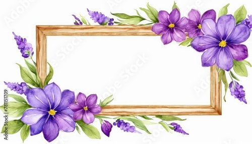 Immerse yourself in beauty with our watercolor purple floral frame mockup