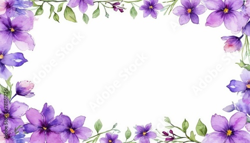 Immerse yourself in beauty with our watercolor purple floral frame mockup