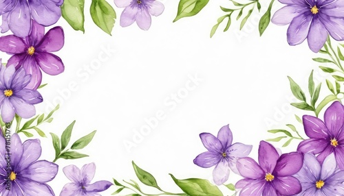 Immerse yourself in beauty with our watercolor purple floral frame mockup