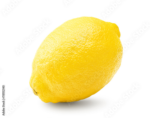 single lemon isolated on white background. clipping path