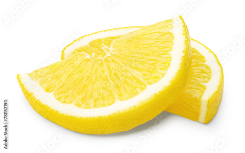 sliced lemon isolated on white background. clipping path