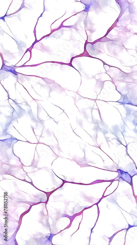 White marbled background with purple crimson veins, watercolour