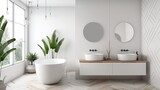 White bathroom. Generative AI
