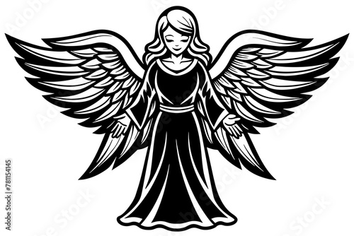 angel-cartoon-character-on-white-background photo