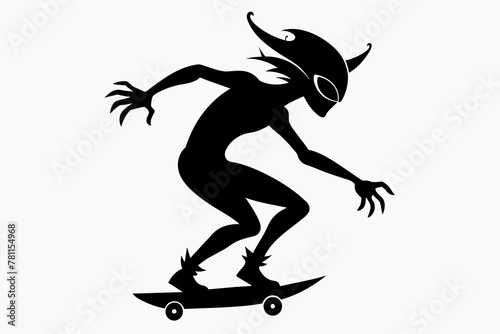  vector--alien-playing-skateboard-silhouette