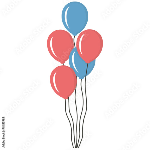 Red and blue balloons illustration 