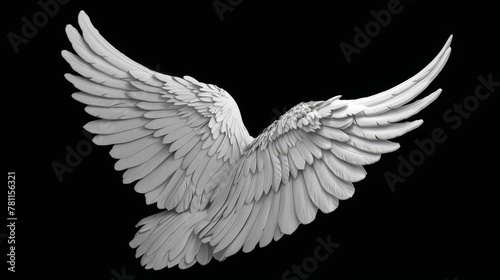 Isolated angel wing in white photo
