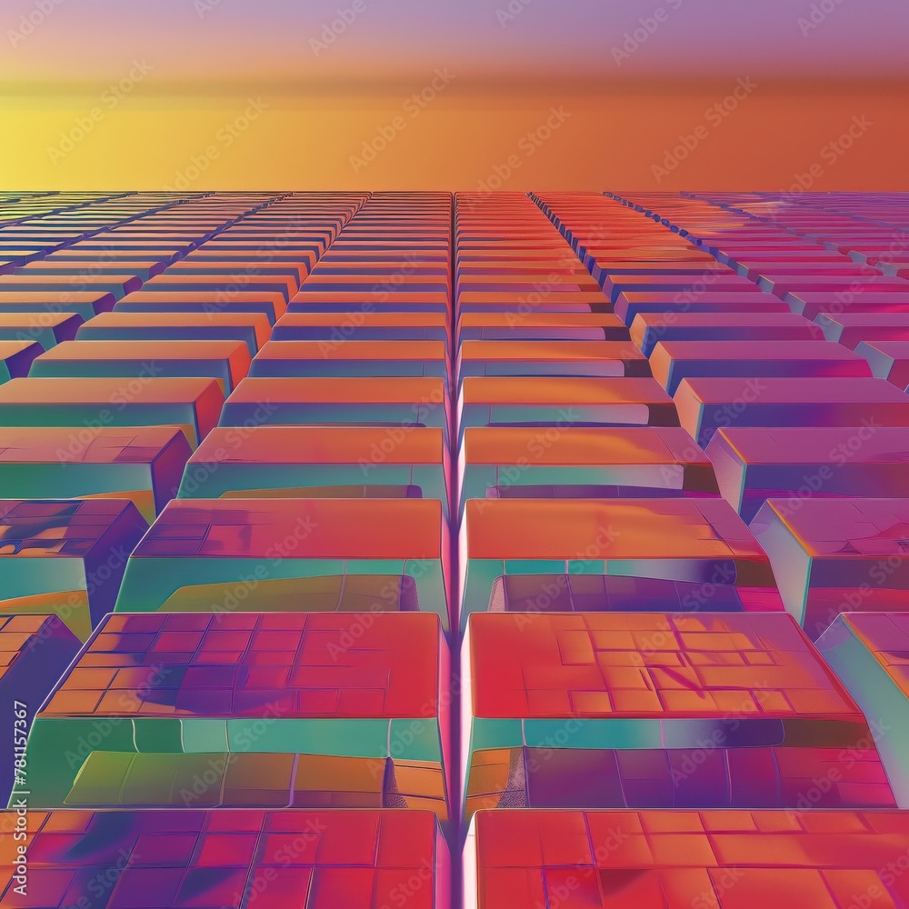 Obraz premium The hypnotic repetition of backgrounds in a vintage video game