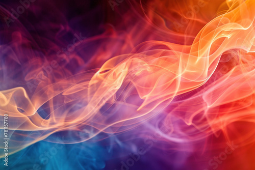 close up horizontal image of colourful smoke abstract background