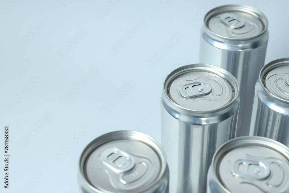 Tin cans for drinks on a white background Tin cans for drinks on a white background