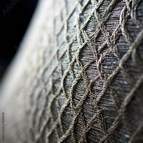 Close-up of a canvas surface  highlighting the intricate weave pattern of the linen fabric  with subtle variations in the material s density accentuating the texture