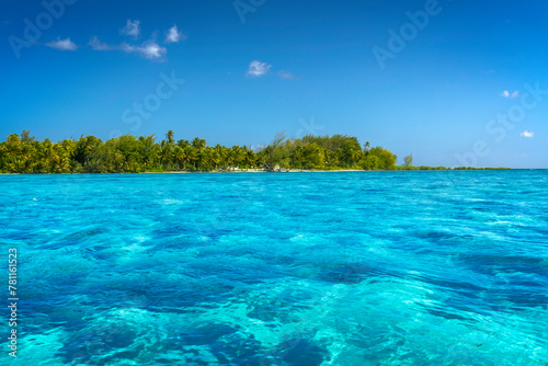 Serene tropical beach in Bora Bora, French Polynesia © Wirestock