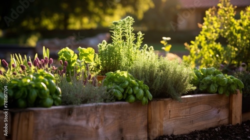 Aromatic herb garden, meticulously cared for