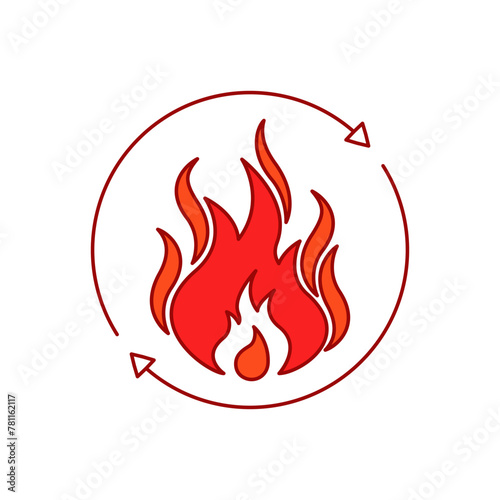 red linear fire icon like easy burning calories
