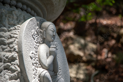 Photography View of the sculpture against the forest