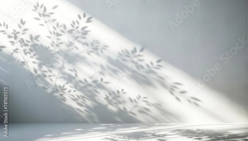Wallpaper Mural Minimalist background of blurred foliage shadows softly gracing a white wall. Torontodigital.ca