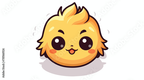 Head chick baby kawaii flat style icon vector illus