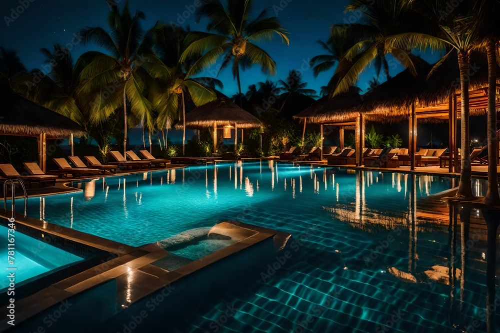 swimming pool in the night