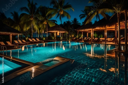 swimming pool in the night