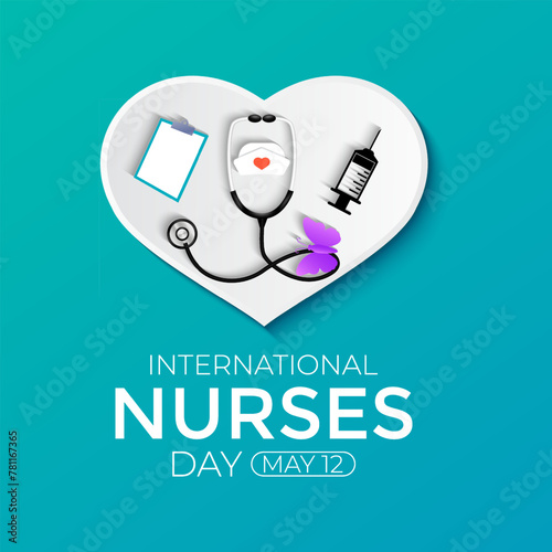 International Nurses Day social media post banner design. Thanks Doctor and Nurses For Saving Our Lives different diseases. vector illustration design. May 12.