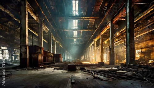 abandoned factory in the dark photo