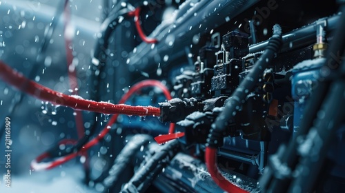 A main wiring harness being tested for resistance to extreme temperatures and environmental conditions, ensuring reliable performance in all climates.