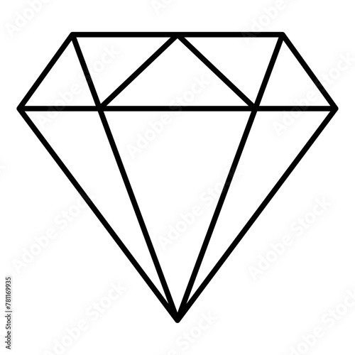 Diamond line icon. Gemstone symbol