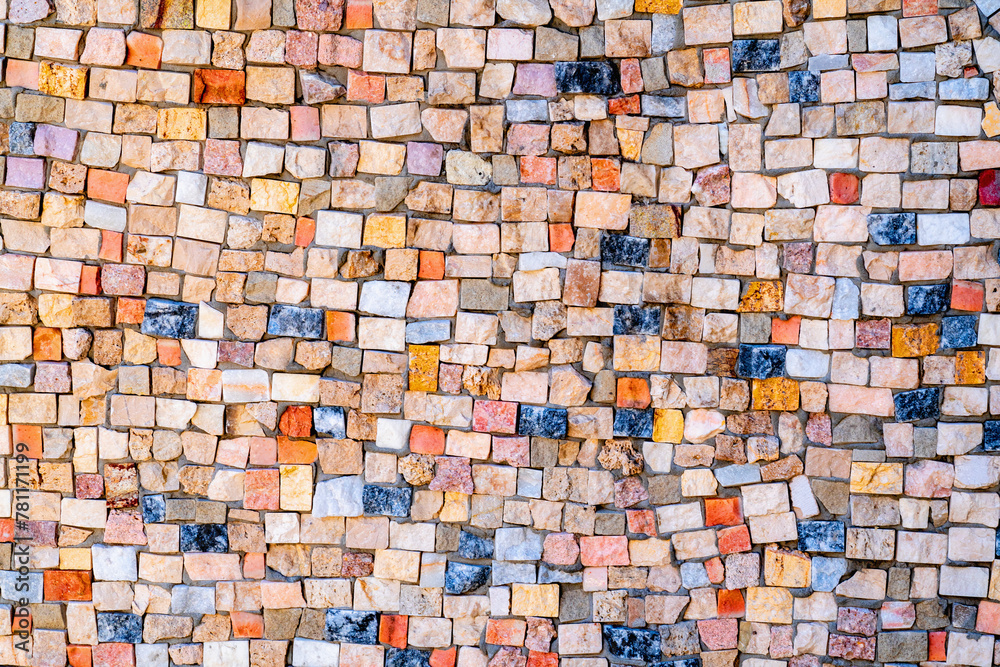 Fototapeta premium Colorful stone background. Background pattern texture. Copy space for text or design. Horizontal image.