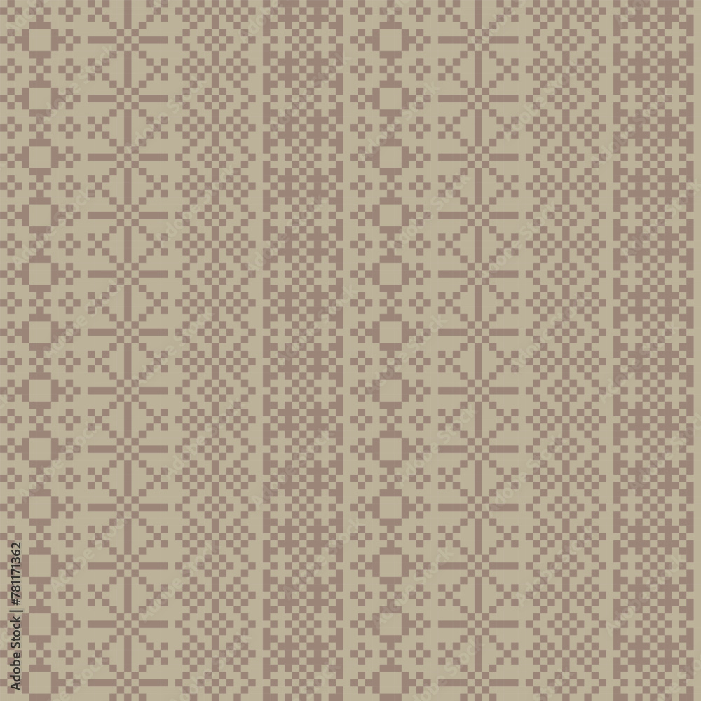 Neutral Colour Christmas Fair Isle Seamless Pattern Design