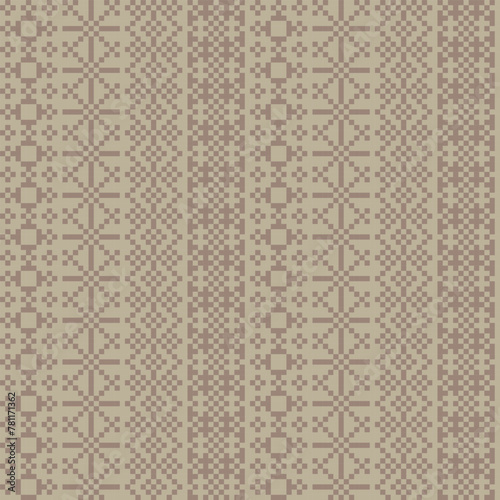 Neutral Colour Christmas Fair Isle Seamless Pattern Design